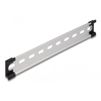 DeLOCK DIN-Schiene mit Schlitzlöchern | 25 x 3,5 x 0,75 cm | Aluminium