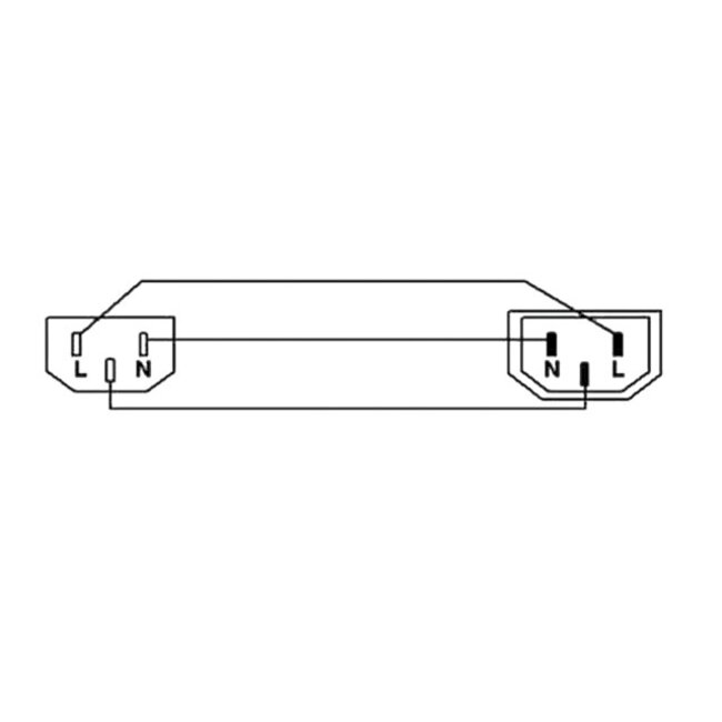 IEC Lock C13-C14 Stromkabel für UPS/PDU | 3x 0,75mm² | Schwarz | 2 Meter