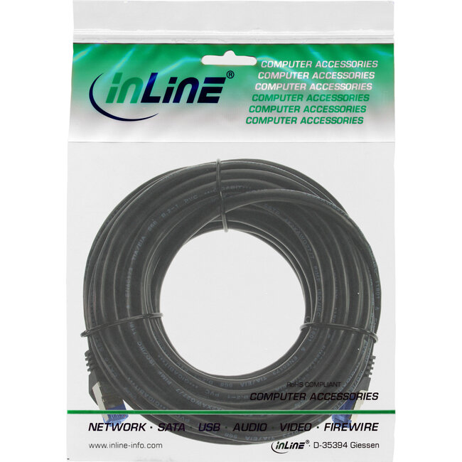 InLine® Patchkabel Armored U/FTP Cat.6A Schwarz 30m