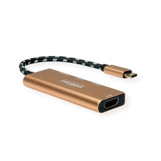 Roline Roline Gold USB-C auf HDMI 4K 30Hz, USB-A & USB-C PD 60W | 0,10 m