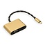 Roline Gold USB-C auf HDMI 4K 60Hz + VGA 1080p Adapter | Nylon | 0,10 m
