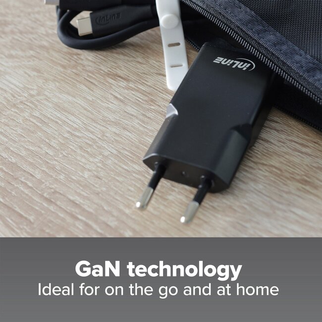 InLine USB-Ladegerät | 2x USB-C PD | GaN | 30W | Schwarz