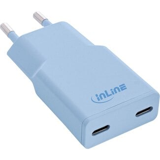 InLine InLine USB-Ladegerät | 2x USB-C PD | GaN | 30W | Blau