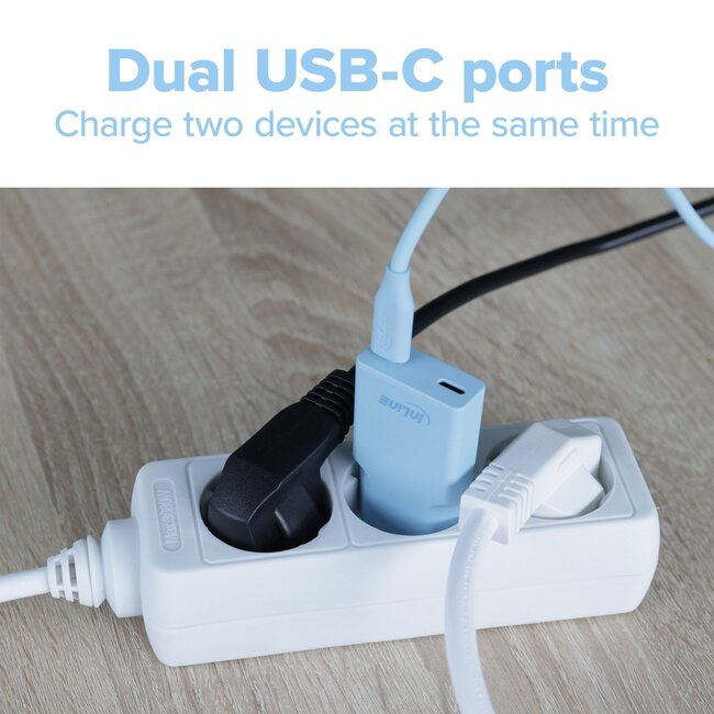 InLine USB-Ladegerät | 2x USB-C PD | GaN | 30W | Blau