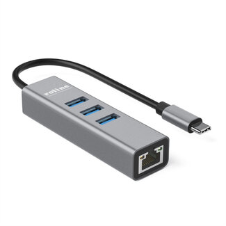 Roline ROLINE USB Typ C zu Gigabit Ethernet Adapter + 3-fach Hub