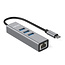 ROLINE USB Typ C zu Gigabit Ethernet Adapter + 3-fach Hub