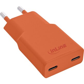 InLine InLine USB-Ladegerät | 2x USB-C PD | GaN | 30W | Orange