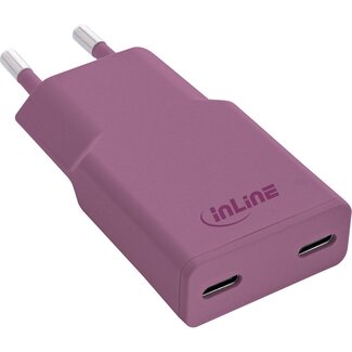 InLine InLine USB-Ladegerät | 2x USB-C PD | GaN | 30W | Lila