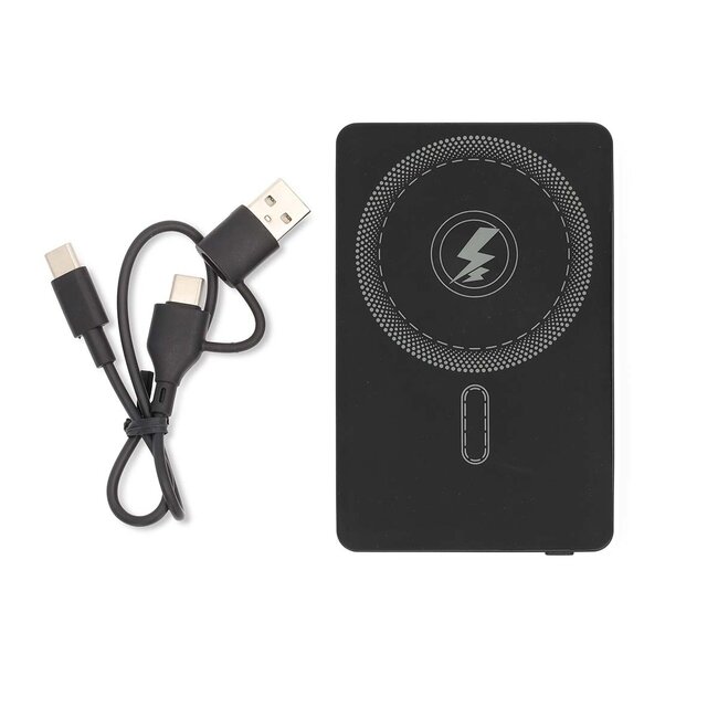 Nedis Powerbank | Kabelloses Laden + USB-C PD 20W | Qi + MagSafe | 5.000 mAh