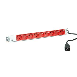 Bachmann Bachmann 19 Zoll Steckdosenleiste | IEC C20 - 9x CEE 7/3 | 1U | 2 Meter