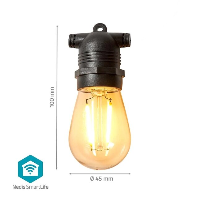 Nedis SmartLife Außen-Dekolicht | 10 LED | WLAN | Warmweiß | IP65