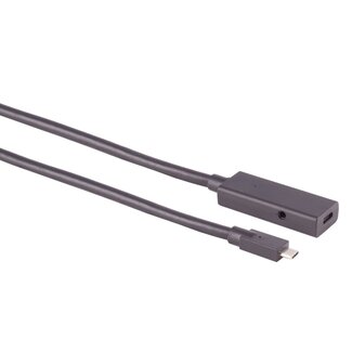 S-Impuls Aktives USB-C Verlängerungskabel | USB 3.1 10 Gbps | Schwarz | 3 Meter