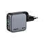 Verbatim USB-Ladegerät mit Display | 2x USB-C PD & 1x USB-A QC | inkl. USB-C Kabel | GaN | 65W | Grau