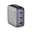 Verbatim USB-Ladegerät mit Display | 2x USB-C PD & 1x USB-A QC | inkl. USB-C Kabel | GaN | 100W | Grau