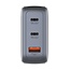 Verbatim USB-Ladegerät mit Display | 2x USB-C PD & 1x USB-A QC | inkl. USB-C Kabel | GaN | 100W | Grau