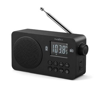 Nedis Nedis tragbares Radio | FM, Bluetooth & AUX | 2W | Schwarz