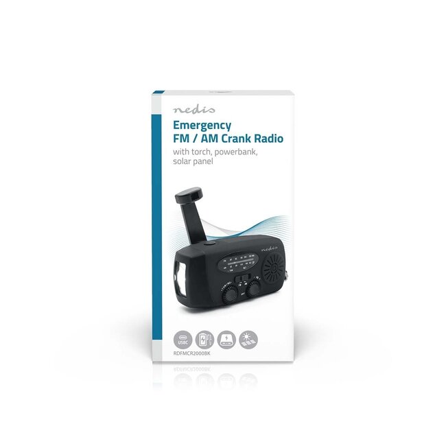 Nedis Notfallradio mit Taschenlampe | AM/FM | 2W