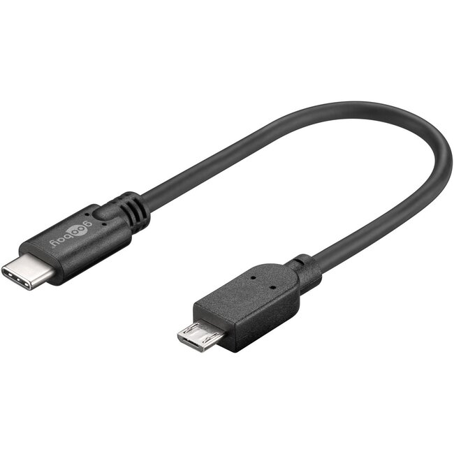 Goobay USB-C auf Micro-B Kabel, OTG, 0,2 m, schwarz