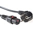 IEC Lock C13 (gerade) - CEE 7/7 (winklig) Stromkabel | 3x 1,00mm² | Schwarz | 1 Meter