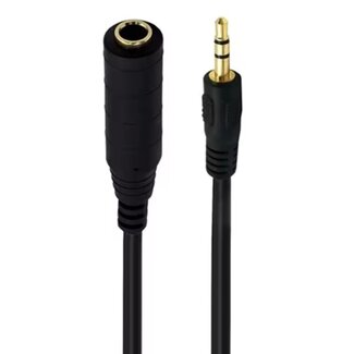 Dolphix 3,5mm Klinkenstecker (m) auf 6,35mm Klinkenbuchse (w) Adapter | Stereo | Vergoldet | 1,5 m
