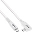 InLine® USB4-Kabel, USB-C, einseitig gewinkelt, PD 240W, 8K60Hz, TPE, weiß, 2m