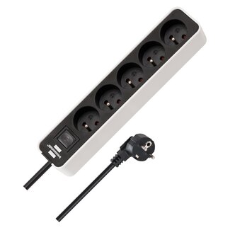 Brennenstuhl Brennenstuhl Ecolor Steckdosenleiste | 5-fach | Schalter | Belgien | Schwarz/Weiß | 3 m