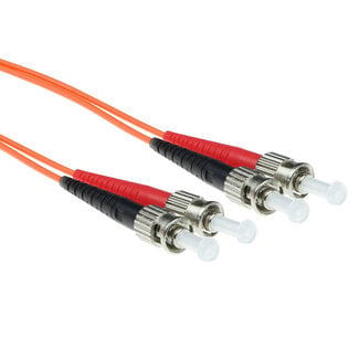 ACT Premium ST/UPC Duplex LWL-Kabel | OM1 | LSZH | Orange | 1,5 Meter