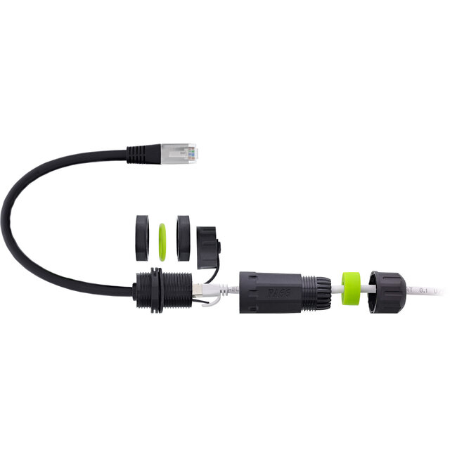 InLine® Patchkabel Kupplung Cat.6A, IP68, RJ45 Buchse auf Stecker, 20cm