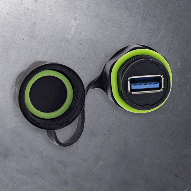 InLine® USB-A Kupplung mini, IP68, geschirmt, 2x USB-A Anschluss