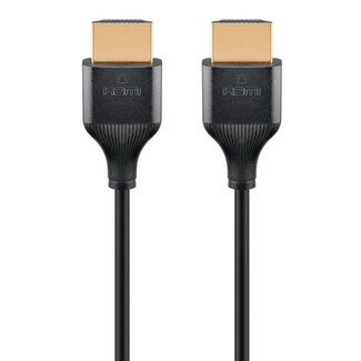Goobay HDMI-Kabel Slimline HDMI 2.0 (4K 60Hz + HDR) CCS Schwarz 3 Meter