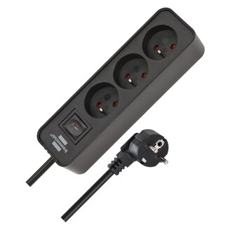 Brennenstuhl Brennenstuhl Ecolor Steckdosenleiste | 3-fach | Schalter | Belgien | Schwarz | 1,5 m
