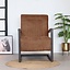 Industriële fauteuil Austin cognac microvezel
