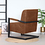 Industriële fauteuil Austin cognac microvezel