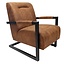 Industriële fauteuil Austin cognac microvezel
