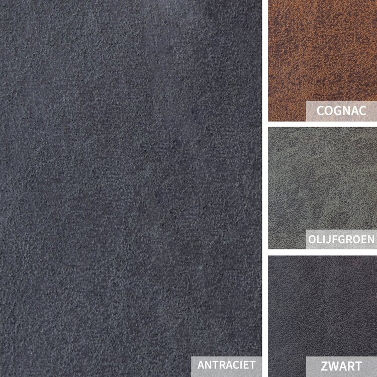 Industriële barkruk Diamond antraciet eco-leer 79 cm