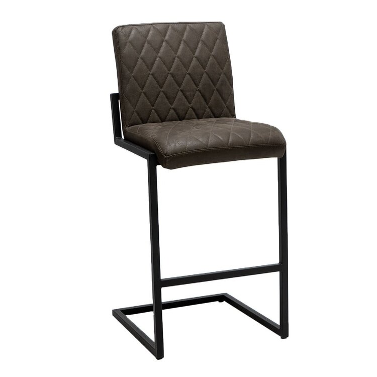 Industriële barkruk Diamond antraciet eco-leer 79 cm