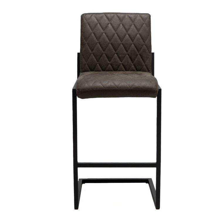 Industriële barkruk Diamond antraciet eco-leer 79 cm