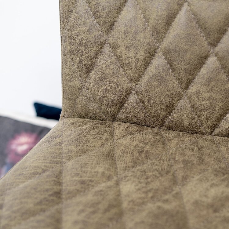 Industriële barkruk Diamond olijfgroen eco-leer 79 cm