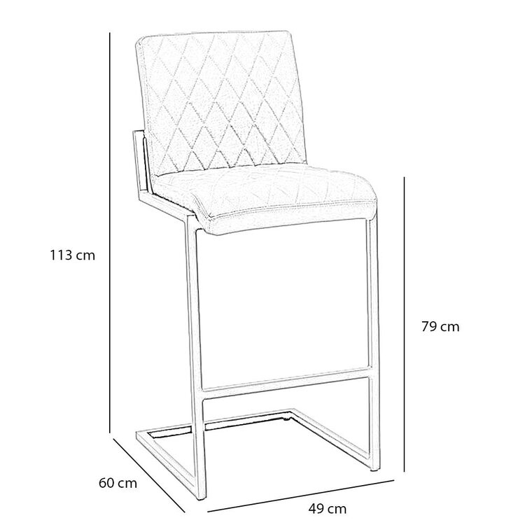 Industriële barkruk Diamond olijfgroen eco-leer 79 cm