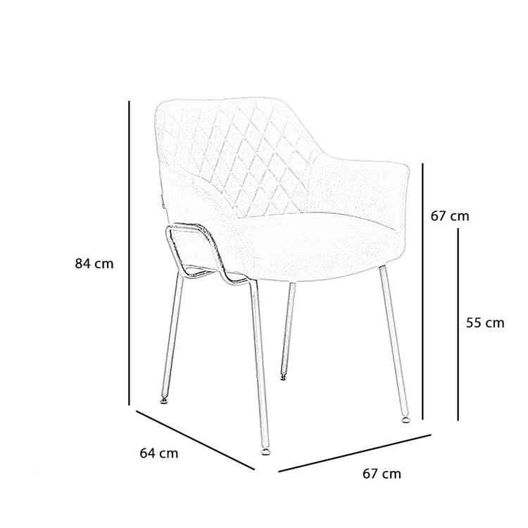 Industriële eetkamerstoel Club cognac eco-leer
