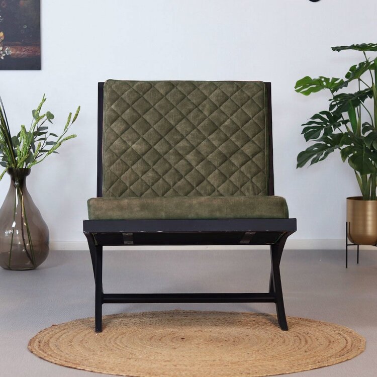 Design fauteuil Madrid velvet groen