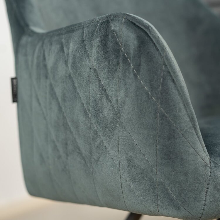 Velvet eetkamerstoel Nelly antraciet