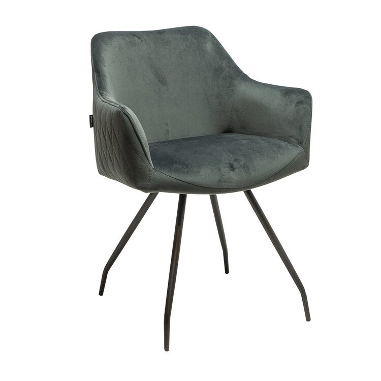 Velvet eetkamerstoel Nelly antraciet