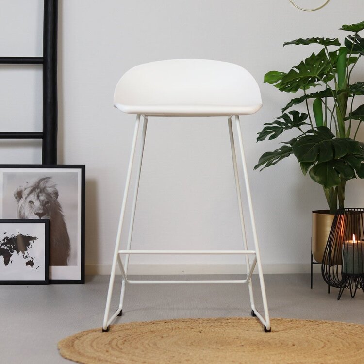 Scandinavische Barkruk Ellen wit 66cm