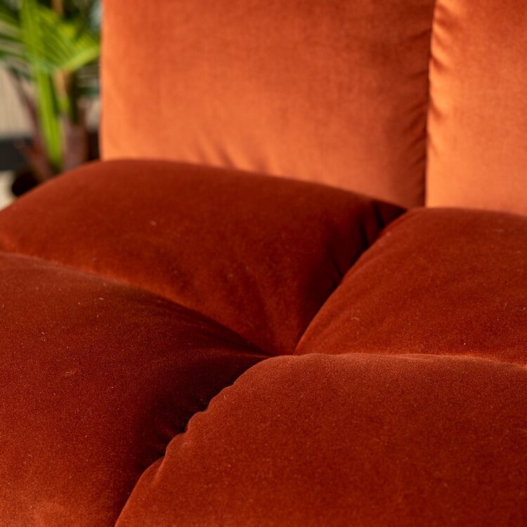 Velvet fauteuil Malaga koper