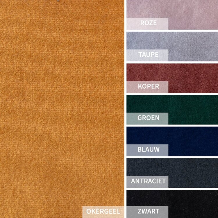 Velvet fauteuil Malaga okergeel