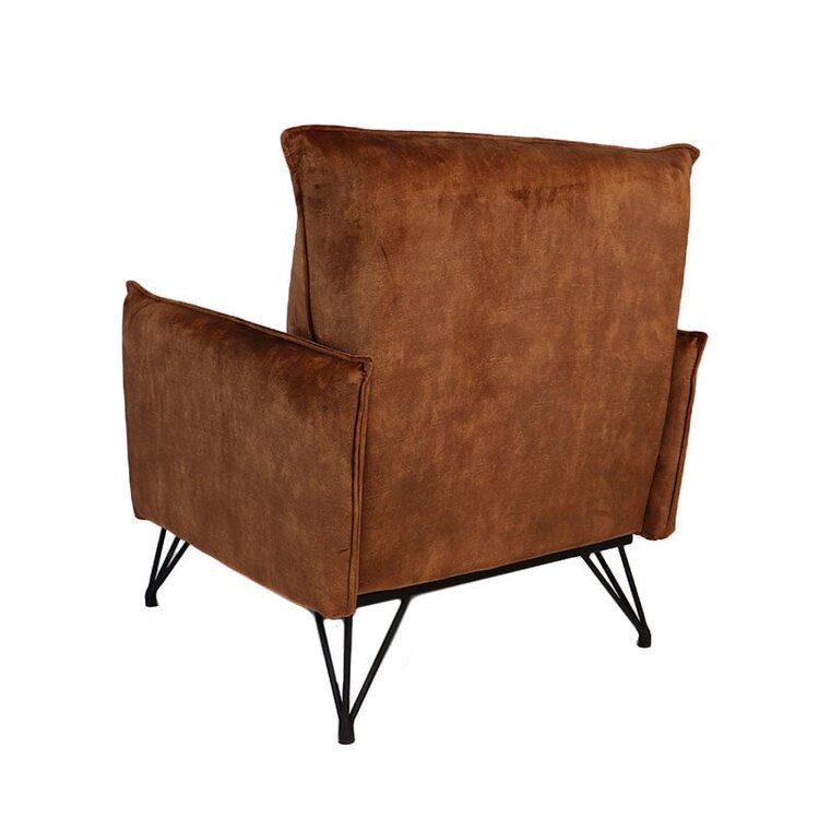 Velvet fauteuil Mika koper