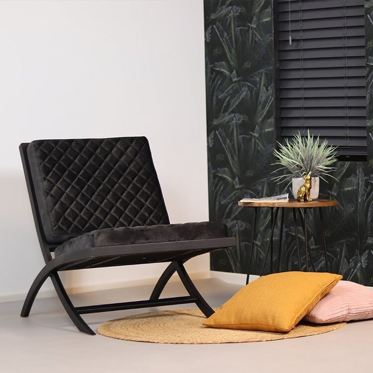 Design fauteuil Madrid velvet antraciet