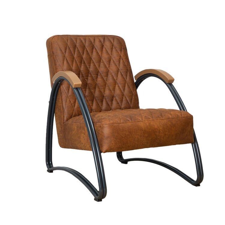 Industriële fauteuil Ivy eco-leer cognac