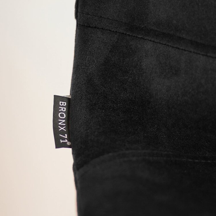 Velvet barkruk Mikky zwart 65-78 cm